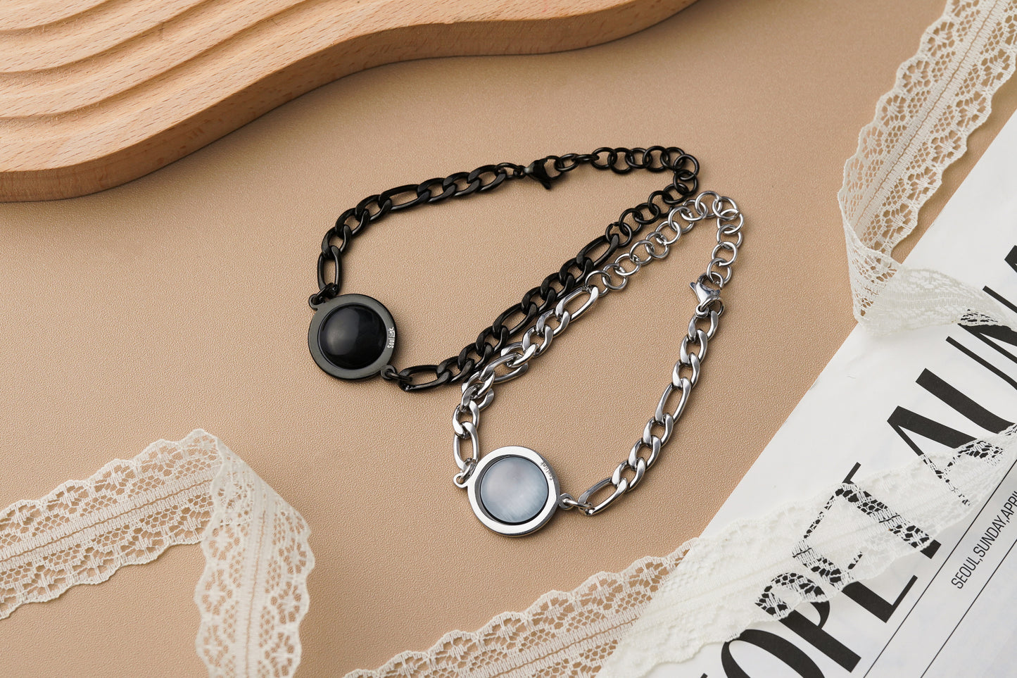 Soullink NFC Couple Bracelets for Him and Her – Smart Matching Bracelets for Lovers, Touch to Open Custom Love Page, Track Days Together, Personalized Anniversary Gift, Romantic Tech Jewelry for Boyfriend & Girlfriend