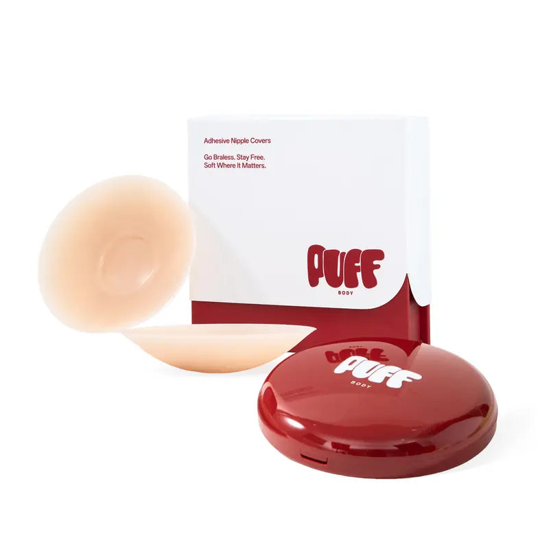 PUFF Girls Nipple Covers - Circles Non-Toxic Silicone Medical-Grade Adhesive Adhesive-Free Nip Nook Reusable