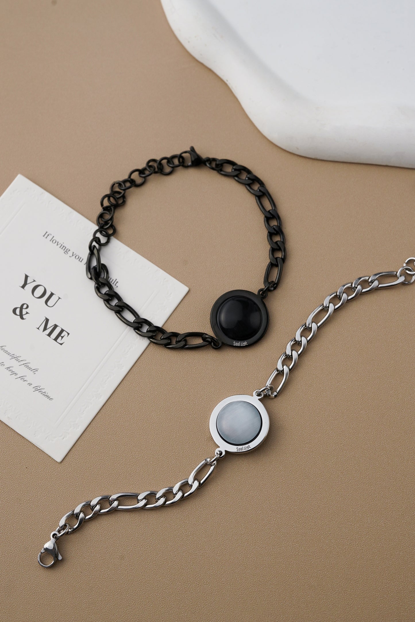 Soullink NFC Couple Bracelets for Him and Her – Smart Matching Bracelets for Lovers, Touch to Open Custom Love Page, Track Days Together, Personalized Anniversary Gift, Romantic Tech Jewelry for Boyfriend & Girlfriend
