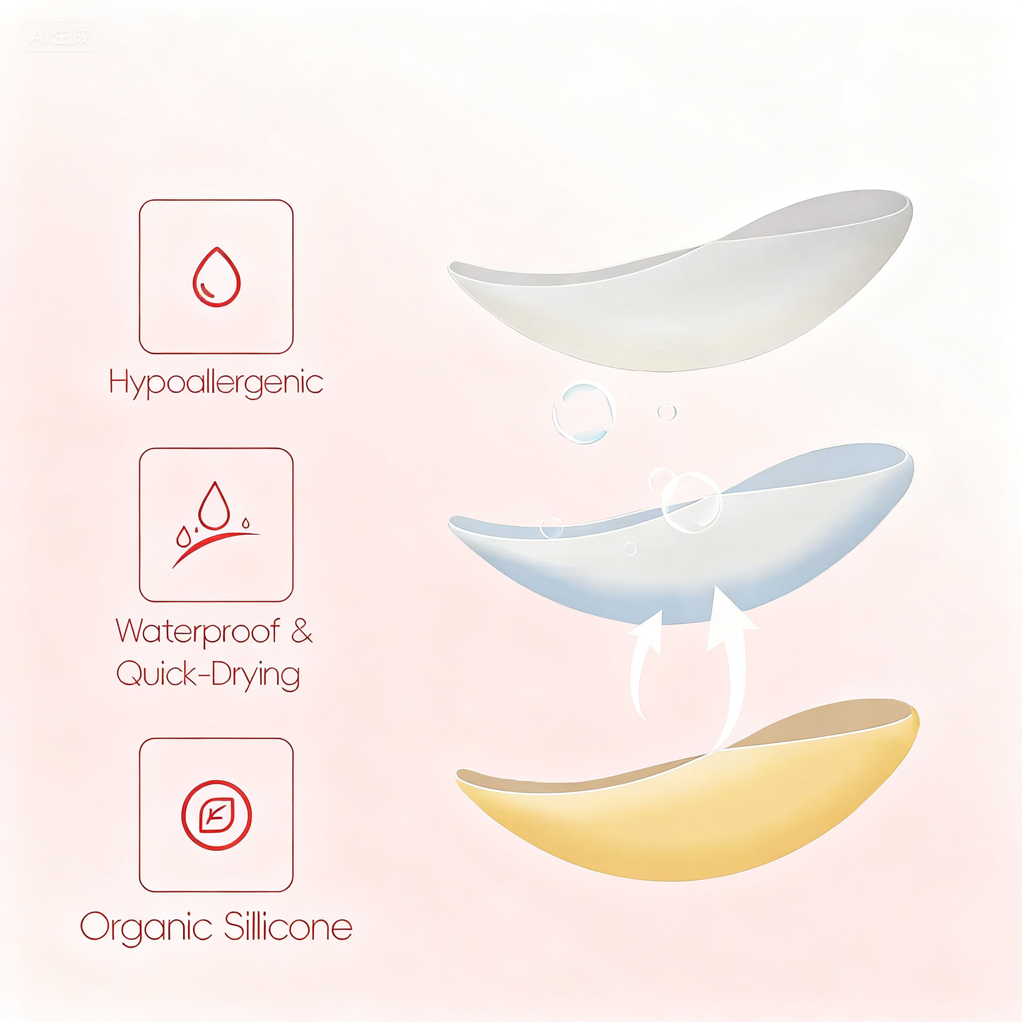 Puff Body Push-up Sticky Bra – Waterproof & Sweat-proof,  Portable, Reusable, Washable, Essential for Travel Women's Wear with Storage Board & Replaceable Adhesive Pads